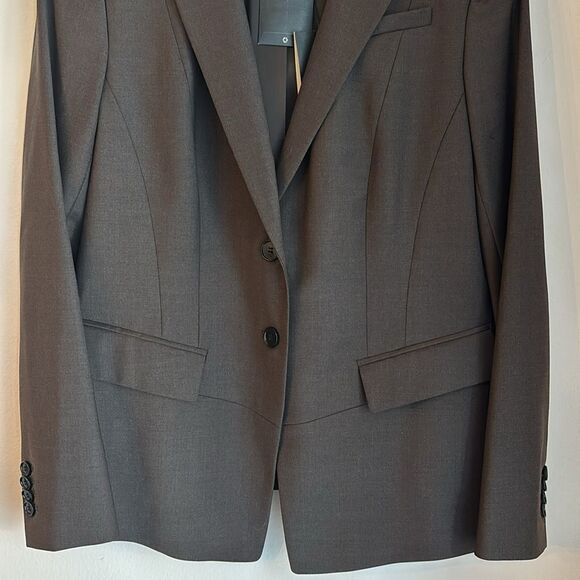 Ann Taylor Women’s Tropical Wool Brown Taupe Blazer suit jacket Classic 12P NWT! - Picture 3 of 11